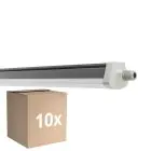 Confezione Multipack 10x Ledvance Stagna Reglette Stagna FLEX Cablaggio Entra/Esci 42W 6800lm - 830 Luce Calda - | IP66 - Sostitutiva 2x58W
